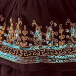 Gracie Silk and Sequined Skirt, Brown, Small Brown Photo 5