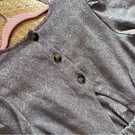 Anthropologie  current air floral jacquard puff sleeve cut out‎ midi dress size S Photo 4