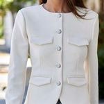 Veronica Beard  Kensington Knit Button Jacket Ivory Sz L Photo 0