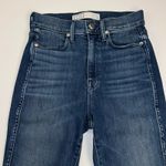 AYR  The Riser Skinny High Rise Ankle Jeans Raw Hem Neon Jupiter Wash Size 27 Photo 2