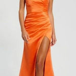 Mac Duggal  Orange strapless high slit gown Dress Size 8 Style 11653 $338 Photo 0