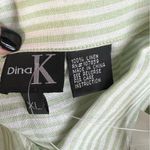 Dina K women’s size XL casual long sleeve linen button down roll tab sleeves nwt Green Photo 3