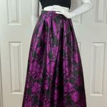 XScape Purple Floral Long Skirt Gown Size 2 Damask Prom Wedding Metallic. C12 Photo 0