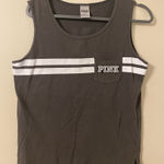 PINK - Victoria's Secret VS PINK Victoria’s Secret Black White Logo Crew Neck Tank Top Size‎ Medium Photo 0