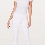 Lululemon White Leggings Train Times 7/8 Pant Size 6 with small hole Photo 4