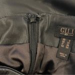 🌺G.I.L.I BLAXK FAUX BLACK LEATHER BOW WRAP MIDI SKIRT SIZE 0🌺 Photo 6