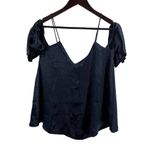 Urban Outfitters Silence + Noise Shiny Blue Off Shoulder Top Size M New Photo 3