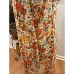 J.Jill Womens Ditsy Floral Sleeveless Midi Shift Dress Size 14 Orange Collarless Photo 2