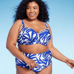 Kona Sol  Underwire Bikini Top and Bottom Blue‎ Size 3X and D/DD Photo 0