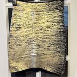 BCBG MAXAZRIA Silvie Gold Metallic Bandage Stretch Bodycon Mini Skirt Size XS Photo 6