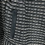 Tory Burch  Tweed Moto Jacket Black Knit Zip Front Leather Trim Small Old Money Photo 7