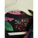 Women With Control Women's Black Long Sleeve Hi Low Hem Floral Shirt Size LP Photo 4