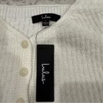 Lulus NWT  Ivory Button Front Knit Sweater Crop Tank Top Photo 3