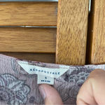 Aeropostale Purple Floral Ruffled Sleeve Autumn Top Sz Small Photo 2