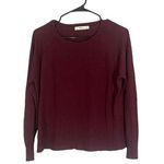 ZARA  Maroon Long Sleeve Ribbed Trim Knit Pullover Sweater Women Sz M Photo 0