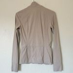 Athleta Shanti Jacket Yoga Workout Zip Front Stand Up Collar Powervita in Quail Photo 5