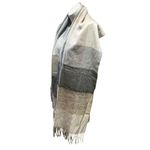 Fraas Women's Striped Fringe Scarf Shawl Gray Beige Neck Warmer Fall Photo 8