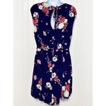 Torrid  Women's Floral Print Challis Button Front Romper Sleeveless Navy‎ Blue 1X Photo 6