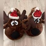 Christmas Xmas reindeer bling sequin slippers Brown Size 9.5 Photo 0