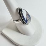 SUNSET Sodalite Genuine Stone 925 Sterling Silver Ring Blue Photo 1