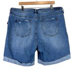 NWT Revery Bermuda Denim Shorts Womens 3X Distressed Cuffed Medium Wash Stretch Blue Photo 3