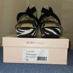 BCBGeneration zebra platform heels with elastic criss-cross straps Photo 2