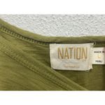 Nation Ltd  Shirt Womens Large Top Green Pima Cotton Long Sleeve Puff Shoulder Photo 2