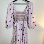Free People  Dahlia Embroidered Maxi Dress in Frost Lavender Combo Size X-Small Photo 9