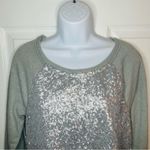 Apt. 9  Long Sleeve Sequin Front Embellished Sweatshirt Grey S Photo 1