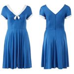 Unique Vintage ‎ Gwynnie Bee Contrast Trim Blue Dress, L Photo 1