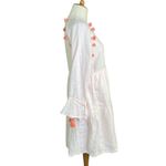 Spartina 449 Wome's Dress Sz XS Light Pink Linen‎ Tiered Pom Poms Long Sleeve Photo 4