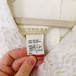 Gunne Sax Vintage  Ivory Cotton Lace Collared Praire Midi Dress Bridal Cottage Photo 3