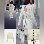 ZARA NEVER WORN Cream Cable Knit Sweater with Open Back Photo 2