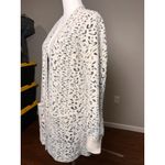 Evolution By Cyrus Open Cardigan Sweater Womens M Cheetah Leopard Slate Cozy White Size M Photo 2