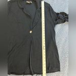 Chico's Travelers Single Button Slinky Cardigan Jacket Size 3 Dark/Navy Blue EUC Photo 6