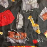 Brighton 100% silk Vintage Black and Red Scarf with Handbag and Shoe Design NWOT Photo 12