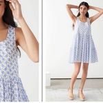 & Other Stories & OTHER STORIES Relaxed Gathered Mini Dress floral blue white size xs 1224 Photo 1