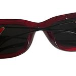 Prada Sunglasses Red Acetate Triangular Logo Lens Tinted SPR 14Y Photo 0