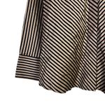 Chico's  No Iron Striped Button Down 100% Cotton Womens 12 Brown Corpcore Classic Photo 2