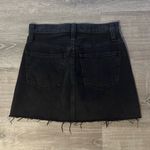 Madewell Women’s Rigid Denim Button Front A-Line Short Mini Skirt in Black Sz 24 Photo 3