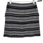 Loft  Black and White Tweed Pencil Skirt Size 00 Tweed Mini Skirt Photo 0