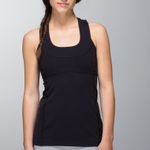 Lululemon Scoop Neck Tank Black Racerback Top Built In Bra Size 8 Photo 2