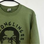 Britney Spears Shaved Head Loneliness Green Crewneck Sweatshirt Size Small Photo 2