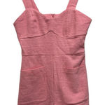 ZARA Short Textured Weave Pink Jumpsuit Short Romper Small Photo 0