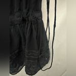 Juicy Couture Y2K Embroidered Silk Blouse Sheer Boho Size Medium Black Photo 5