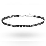 Pandora  Sparkling Blue + Black Woven Choker Necklace Photo 8