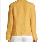 Eileen Fisher Linen Shacket Mustard Yellow Pockets Cuff Button Size M Photo 2