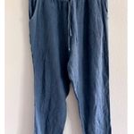 Kaktus Pants Womens Large Blue Linen Italy Lagenlook Boho Coastal Beachy Capsule Photo 0