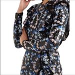 GIAMBATTISTA VALLI Ruffled Embroidered Sequined Organza Midi Dress Black Size 8 Photo 1