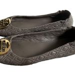 Tory Burch Quilted Minnie (Dust Storm/Gold) Flats, Sz 8.5 Photo 3
